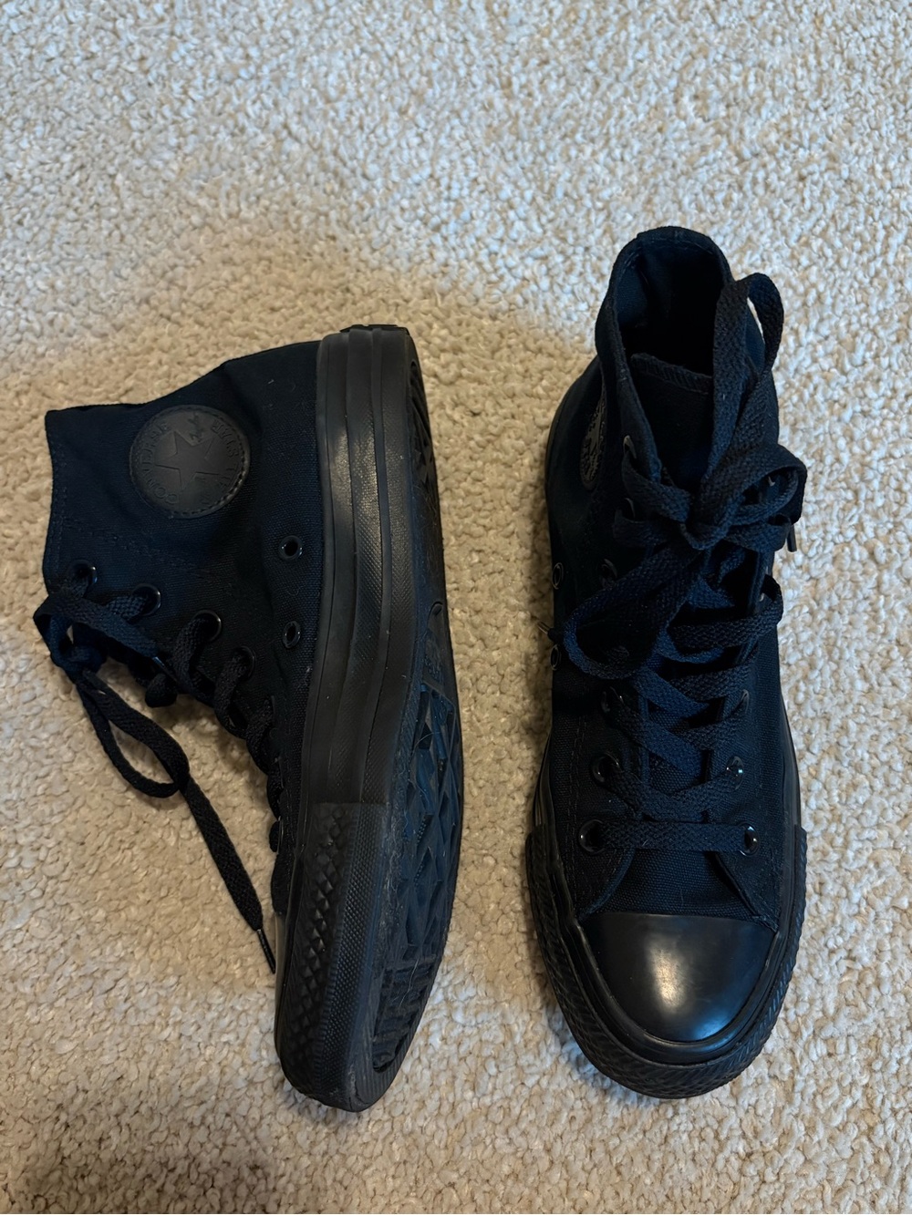 Converse all black high top sneakers